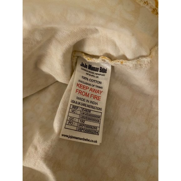 JoJo Maman Bebe Collared Shirt Dress - Bunnies Fox and Nature - Yellow and White - Picture 5 of 6